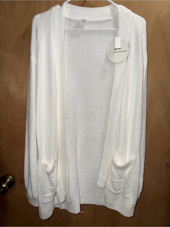 Little Sleepies Sweaters - Little Sleepies White Plush Open-Front Women's Cardigan